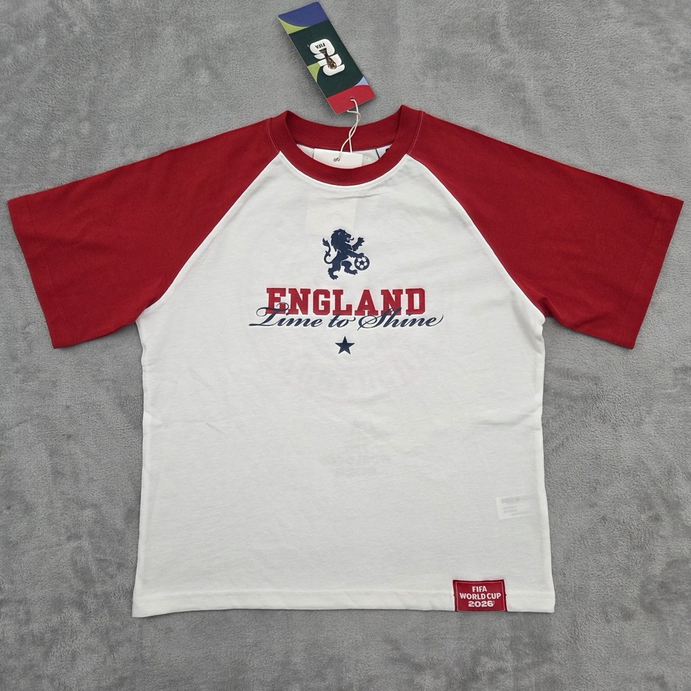 Zara England 2026 World Cup T-Shirt Kids 8-9 Years FIFA Football Soccer Red